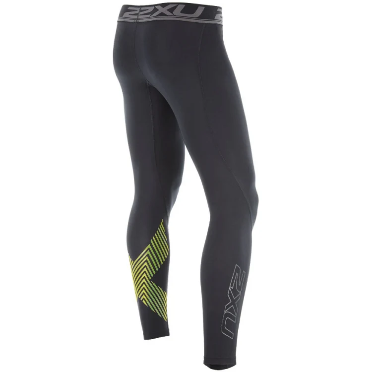 2XU Accelerate Compression Tights, Herren, Black/Acid Lines - Image 2