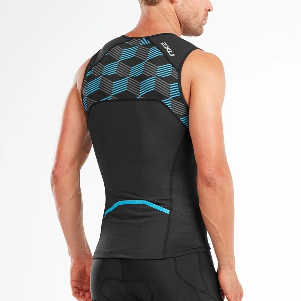 2XU Active Tri Singlet, Herren, schwarz/blau - Image 2