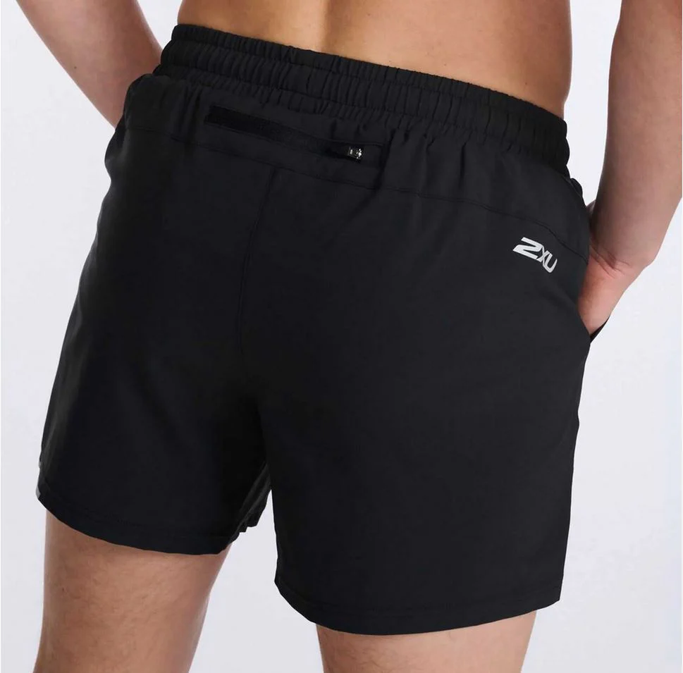 2XU Aero 5 Inch Shorts, Herren, Black/Silver Reflective - Image 2