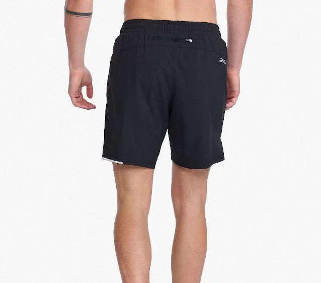 2XU Aero 7 Inch Shorts, Herren, Black/Silver Reflective - Image 3