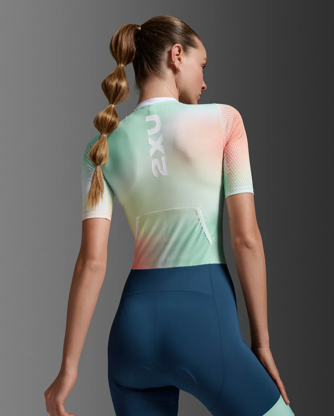 2XU Aero Hex Sleeved Trisuit, Damen, Jelly Mint/Majol - Image 6
