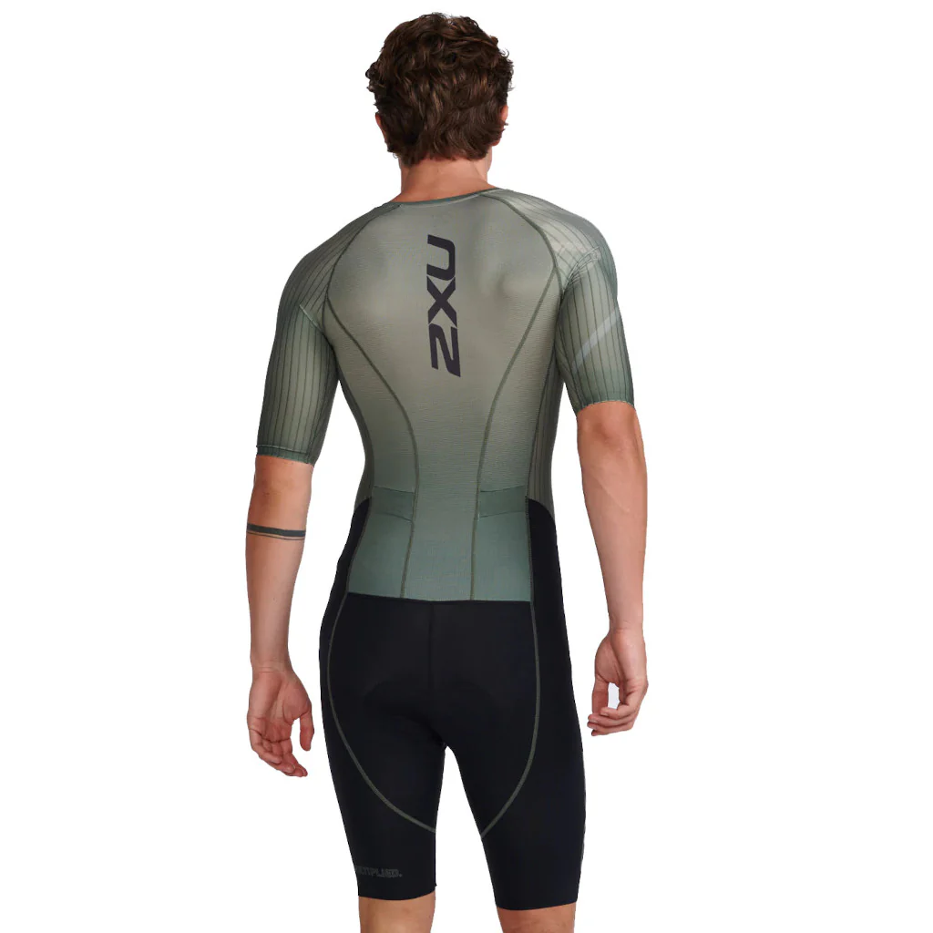 2XU Aero Sleeved Trisuit, Herren, alpine/periscope, olivegrün/schwarz - Image 2