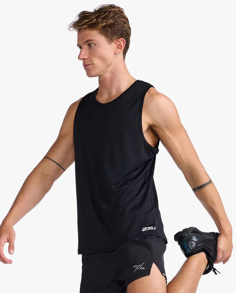 2XU Aero Tank, Herren, Black/Silver Reflective - Image 3