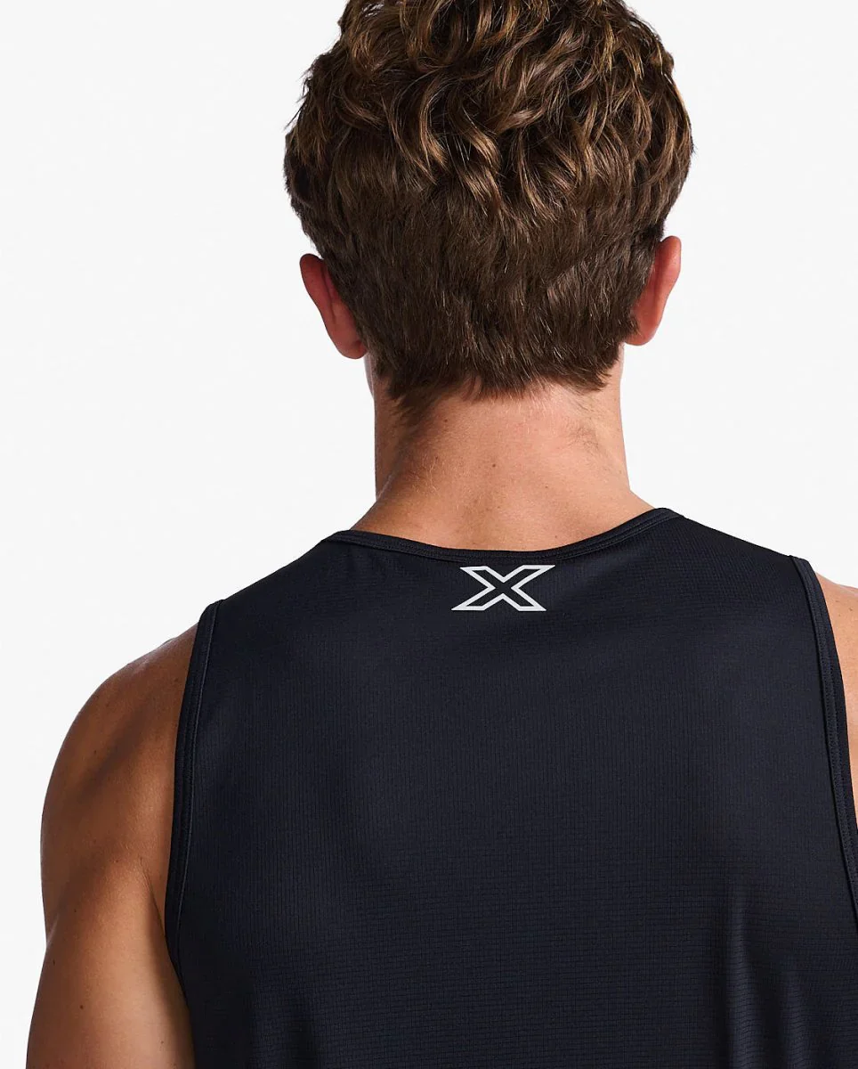 2XU Aero Tank, Herren, Black/Silver Reflective - Image 4