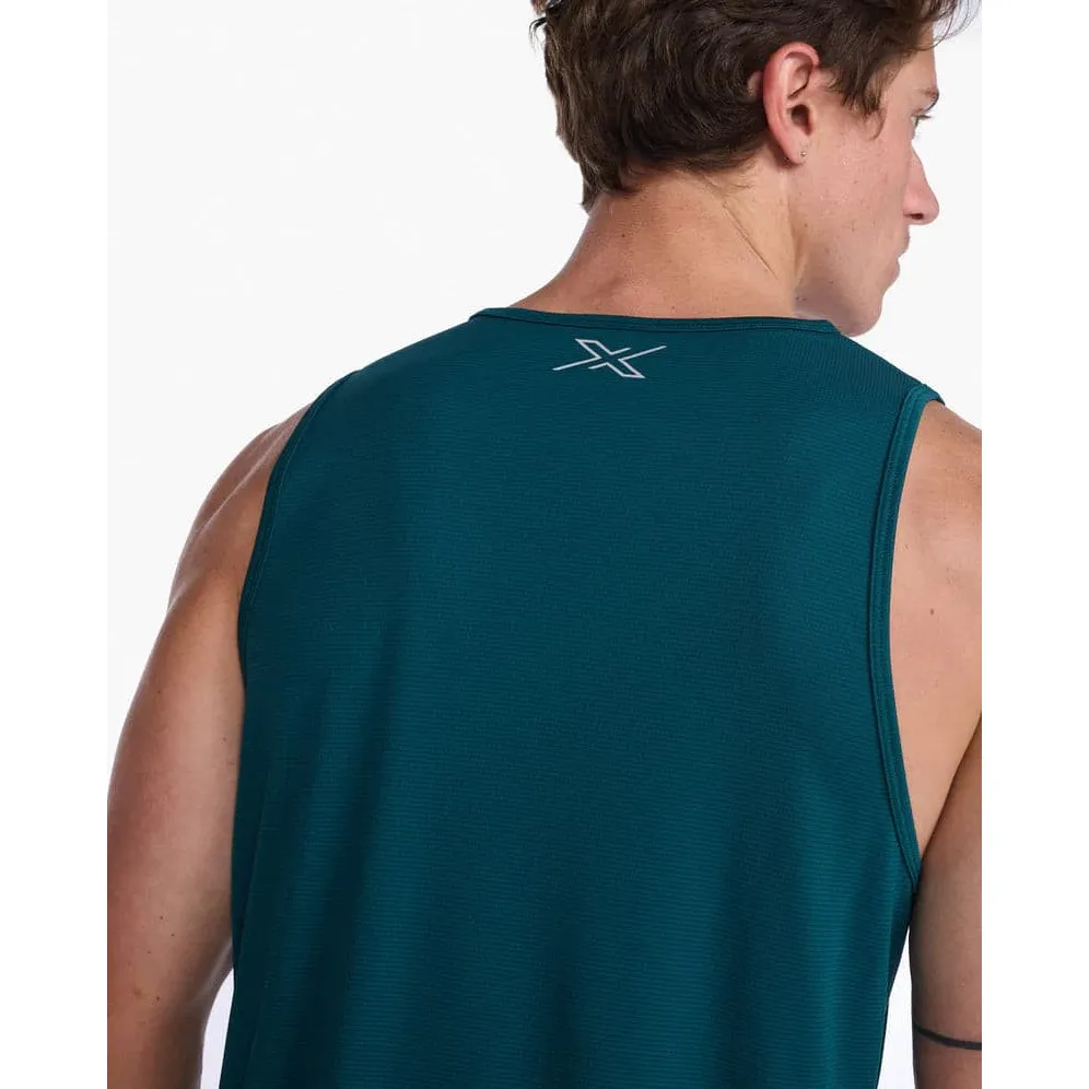 2XU Aero Tank, Herren, Deep Jade/Silver Reflective - Image 2