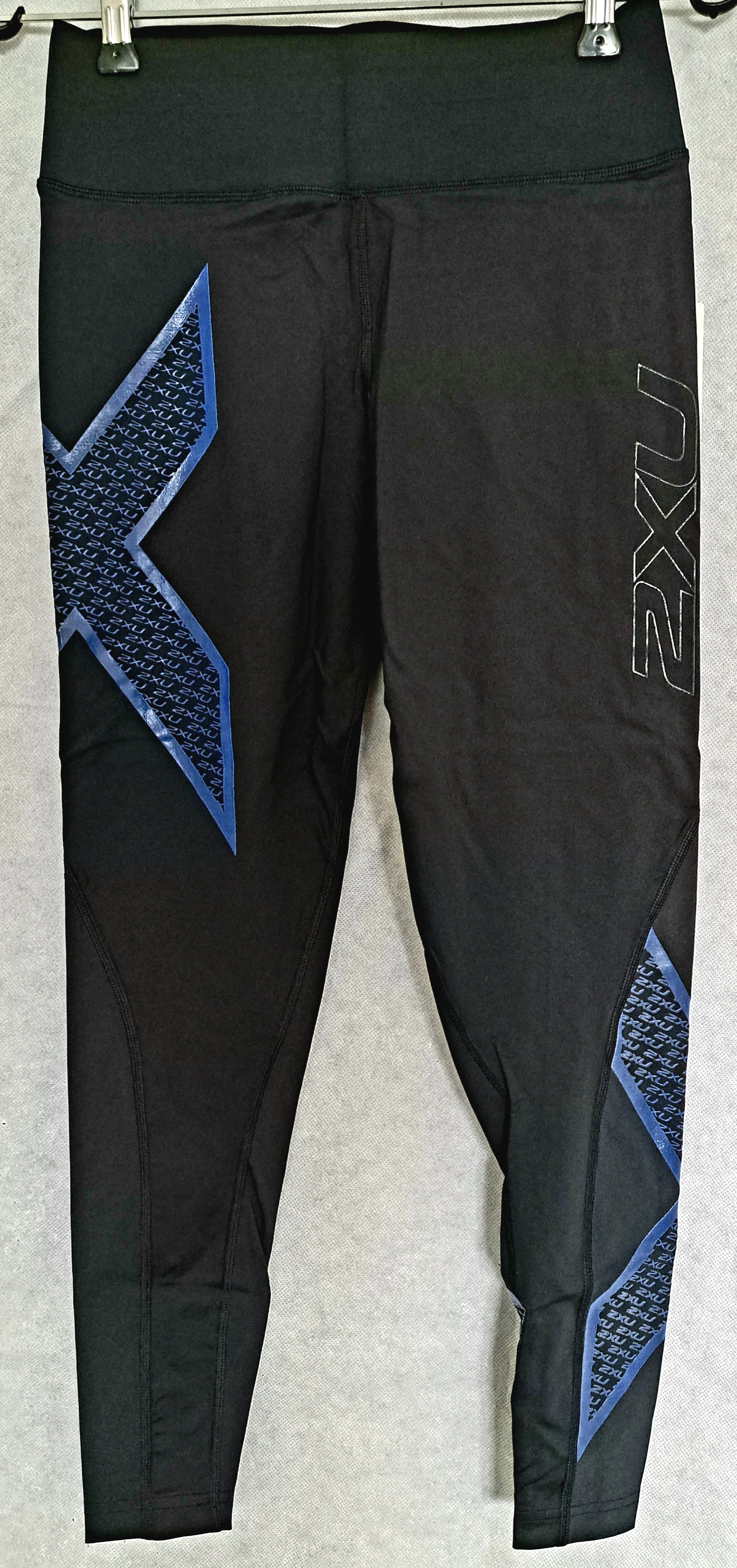 2XU Bonded Mid-Rise 7/8 Tights, Damen, Laufhose, Black/2XU Blue