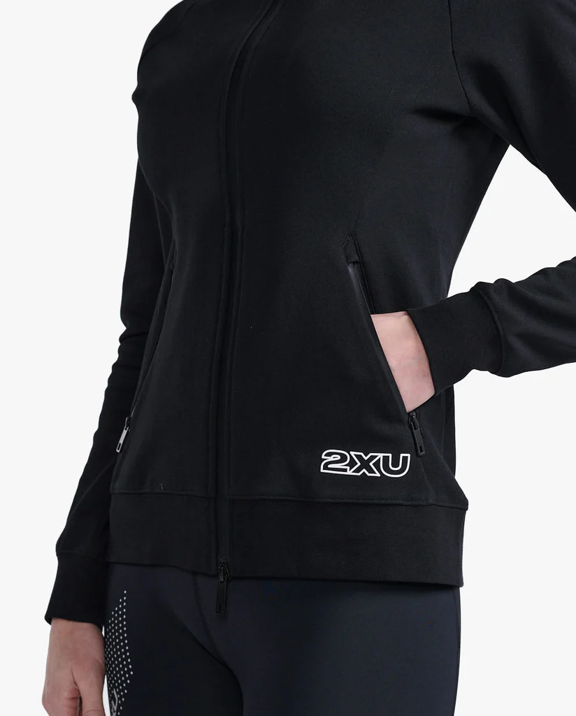 2XU Commute Full Zip Hoodie, Damen, Black/White - Image 5