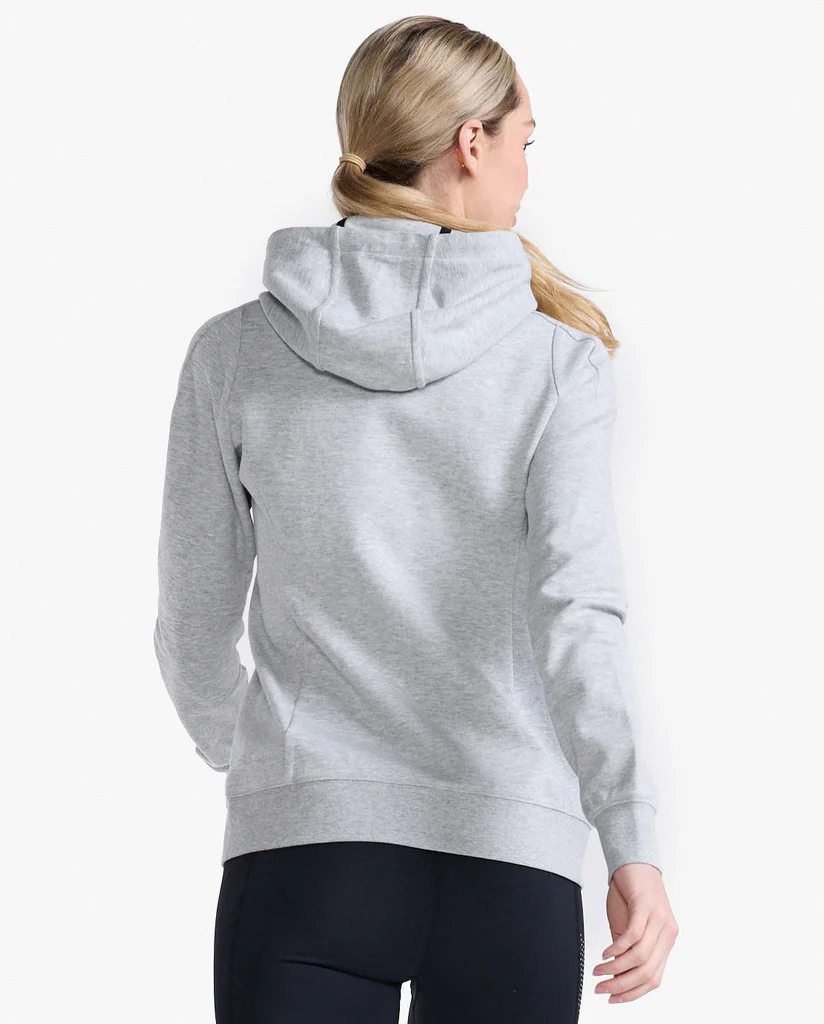 2XU Commute Full Zip Hoodie, Damen, Grey Marle/Black - Image 2