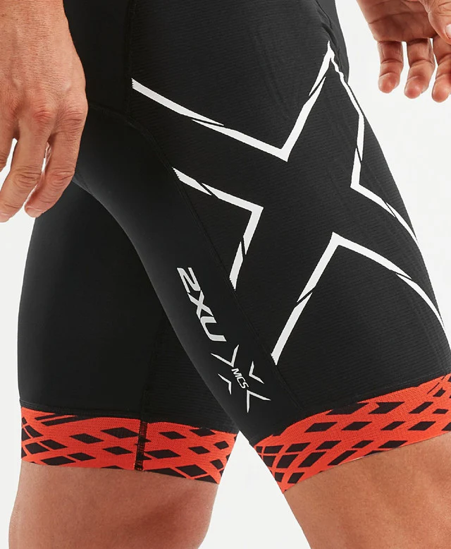 2XU Compression Tri Shorts, Herren, schwarz/White Flame Lines - Image 3