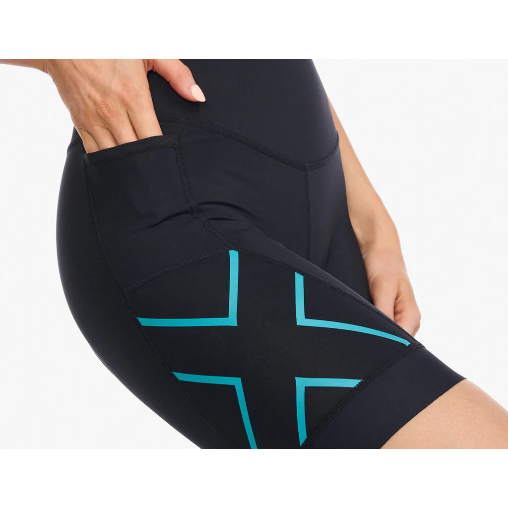 2XU Core 7 Inch Tri Short, Damen, black/porcelain, schwarz/blau - Image 4
