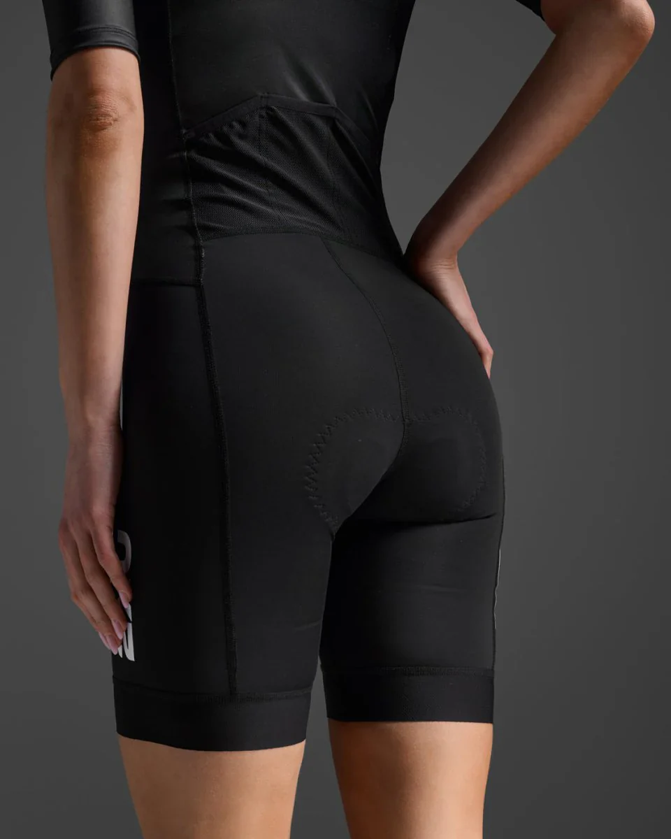 2XU Core Sleeved Trisuit, Damen, Black/White - Image 4
