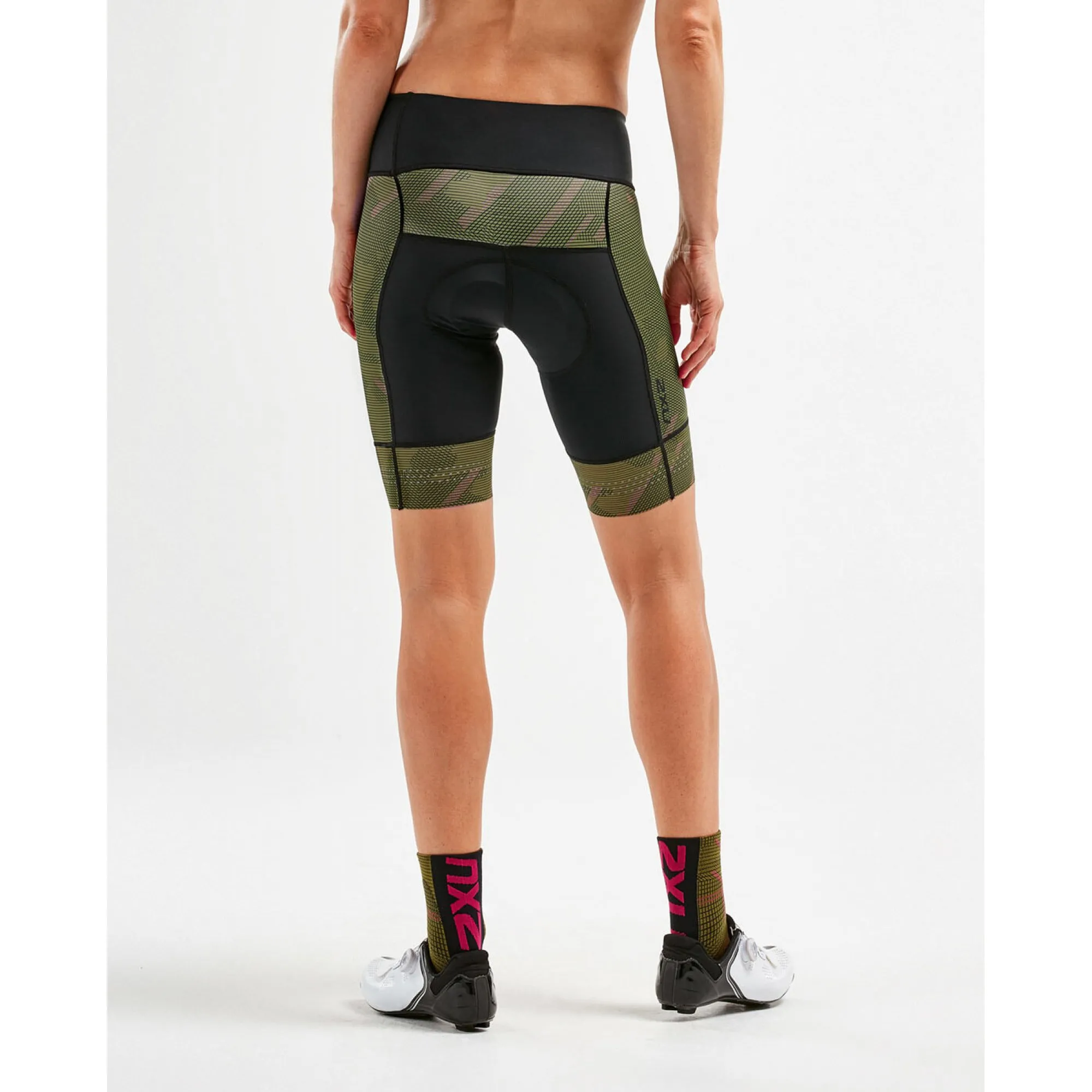 2XU Elite Cycle Shorts, Damen,  Black/Linear Camo Large - Image 2
