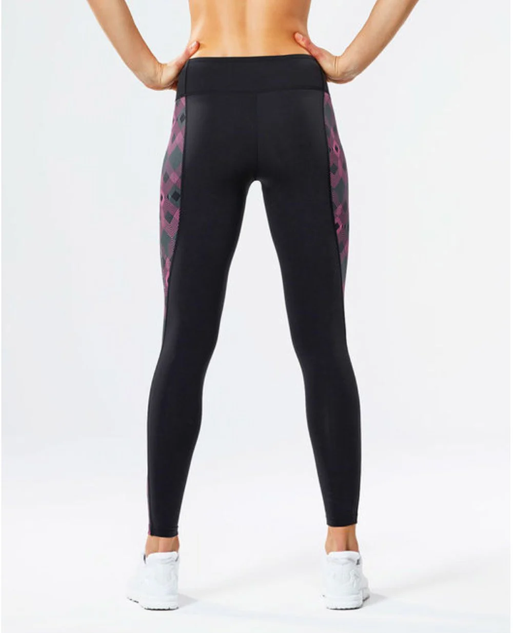 2XU Fitness Compression Tights, Damen, Black/Grapefruit Print - Image 2