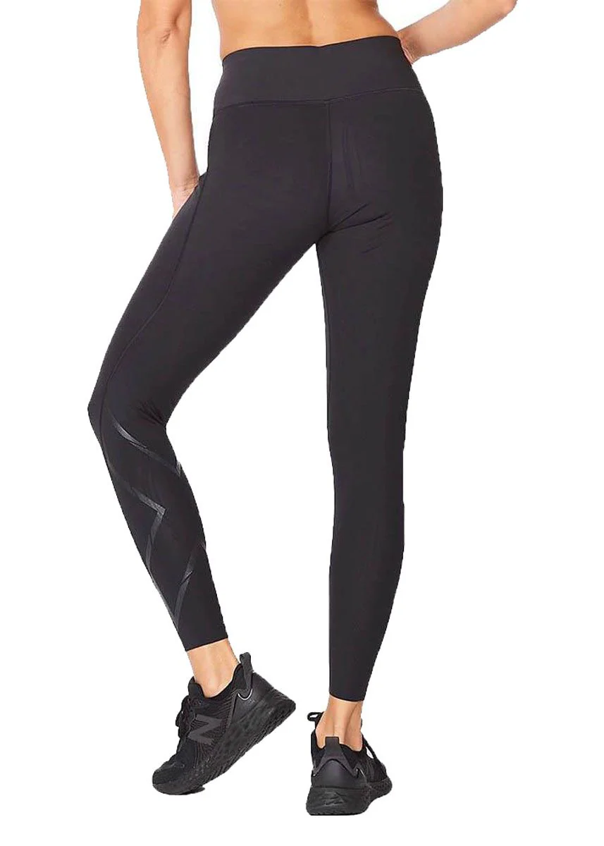 2XU Force Mid-Rise Compression Tights, Damen, Laufhose, Black/Nero - Image 2