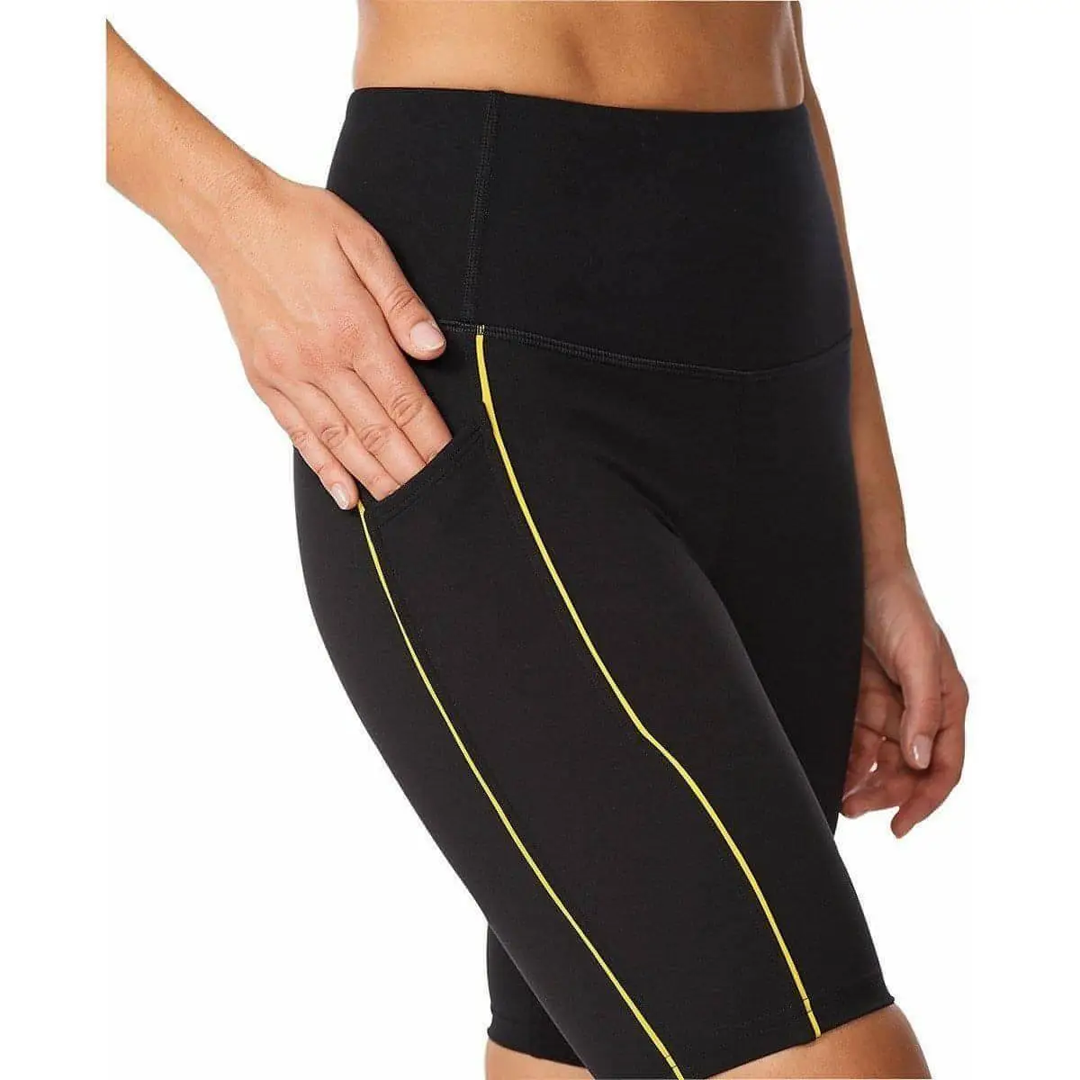 2XU Form Pop Seam Hi - Rise Bike Short, Damen, schwarz/gelb - Image 2