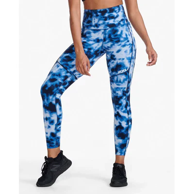2XU Form Pop Seam Hi-Rise Compression Tight, Damen, Digital Dye/White/Pink