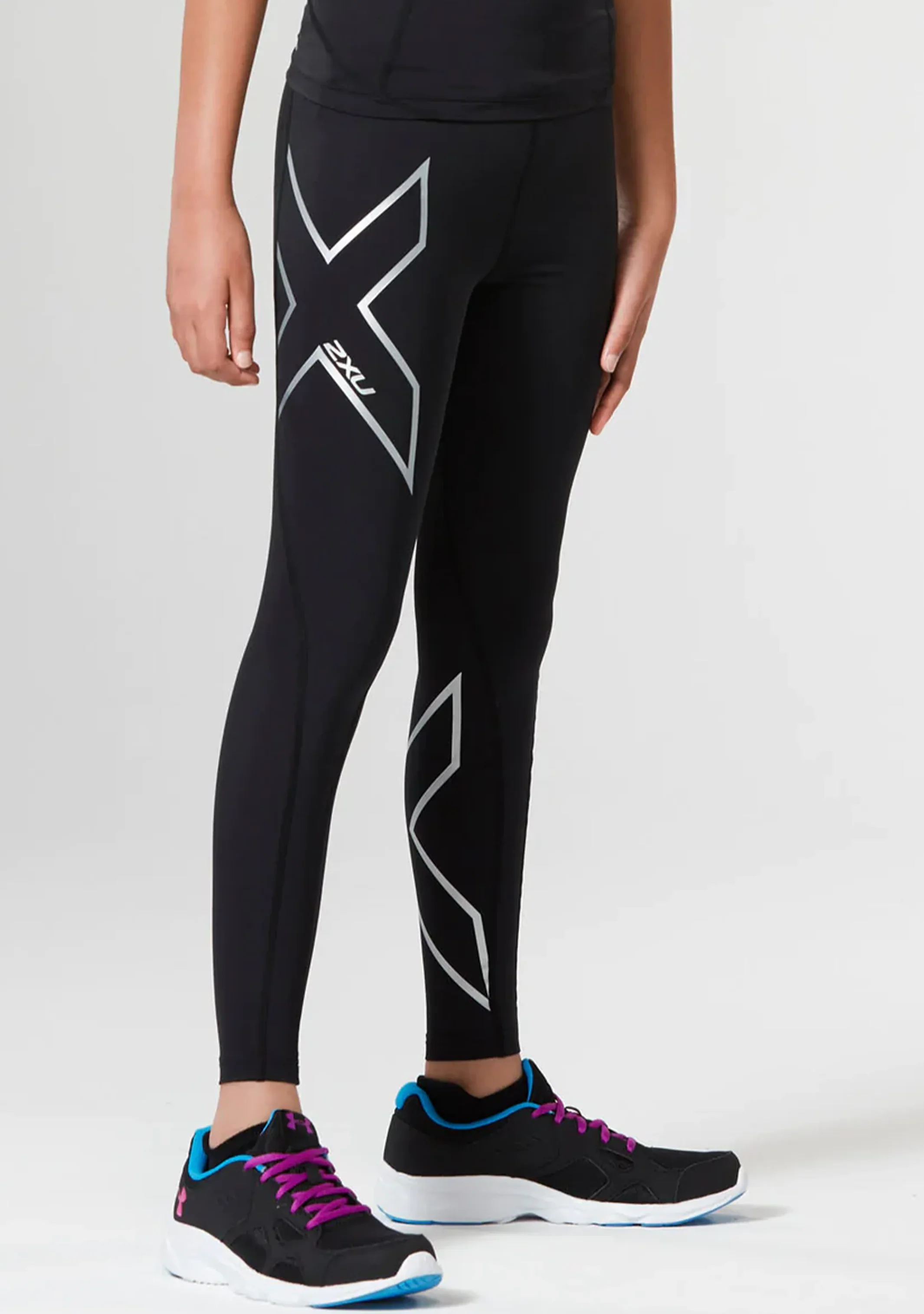 2XU Girls Compression Tights, Mädchen, Black/Silver - Image 2