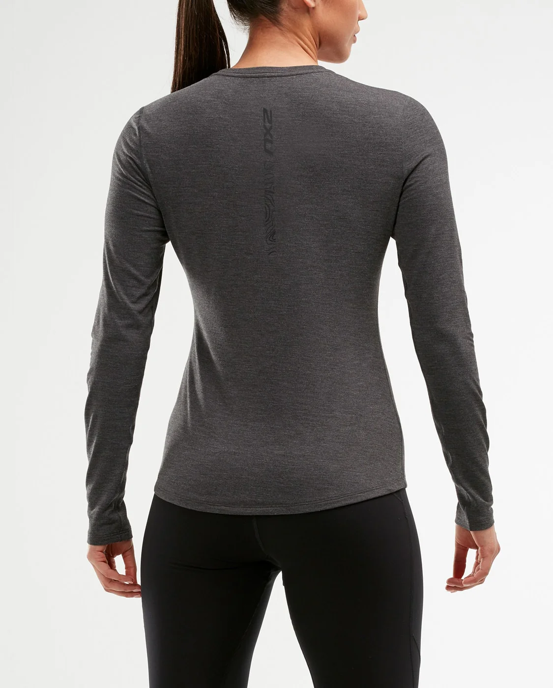 2XU HEAT Longsleeve, Damen, Charcoal Marle - Image 2