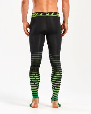 2XU Power Recovery Compression Tights, Herren, Black/Green - Image 2