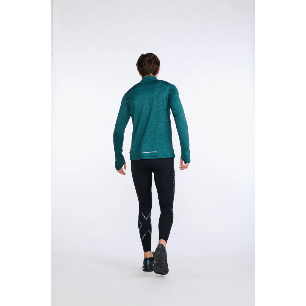 2XU Ignition 1/4 Zip, Longsleeve, Herren, Deep Jade/Silver Reflective - Image 5