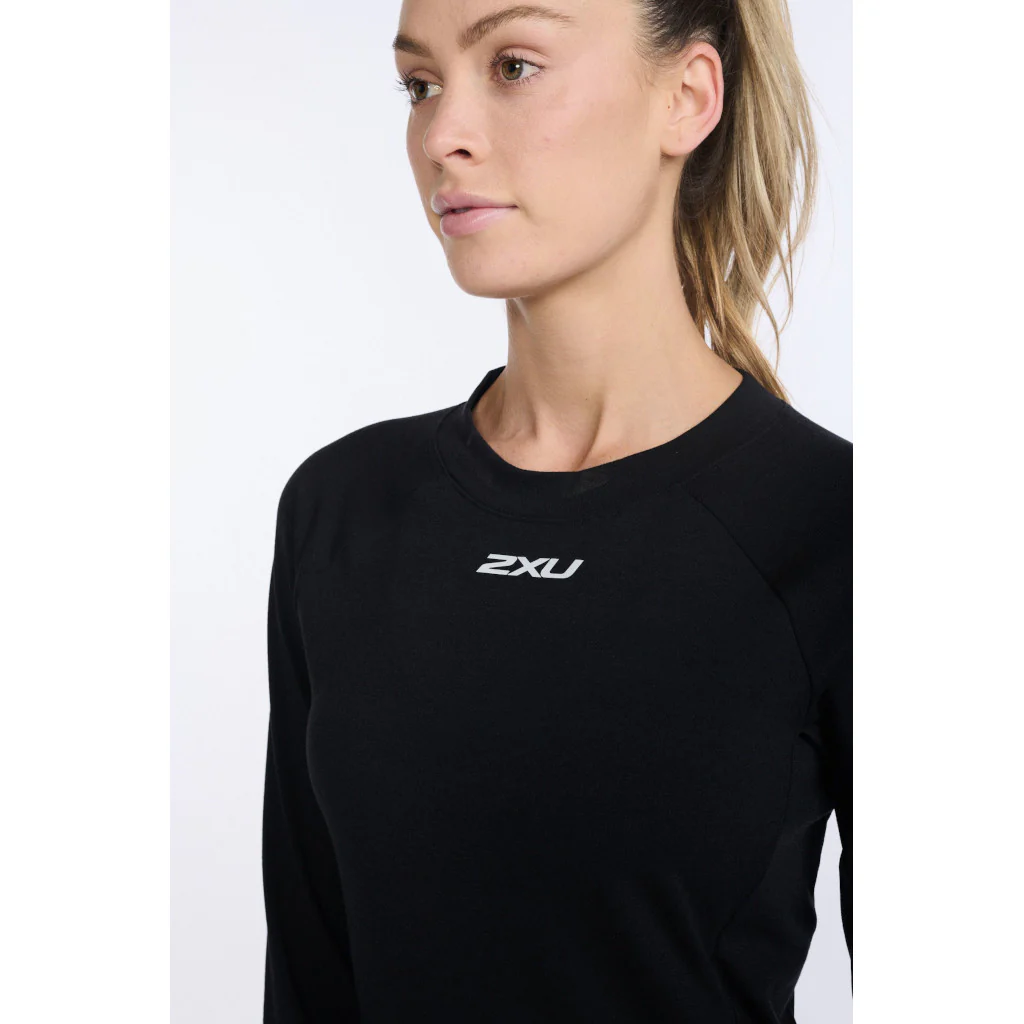 2XU Ignition Base Layer Longsleeve, Damen, Black/Silver Reflective - Image 3