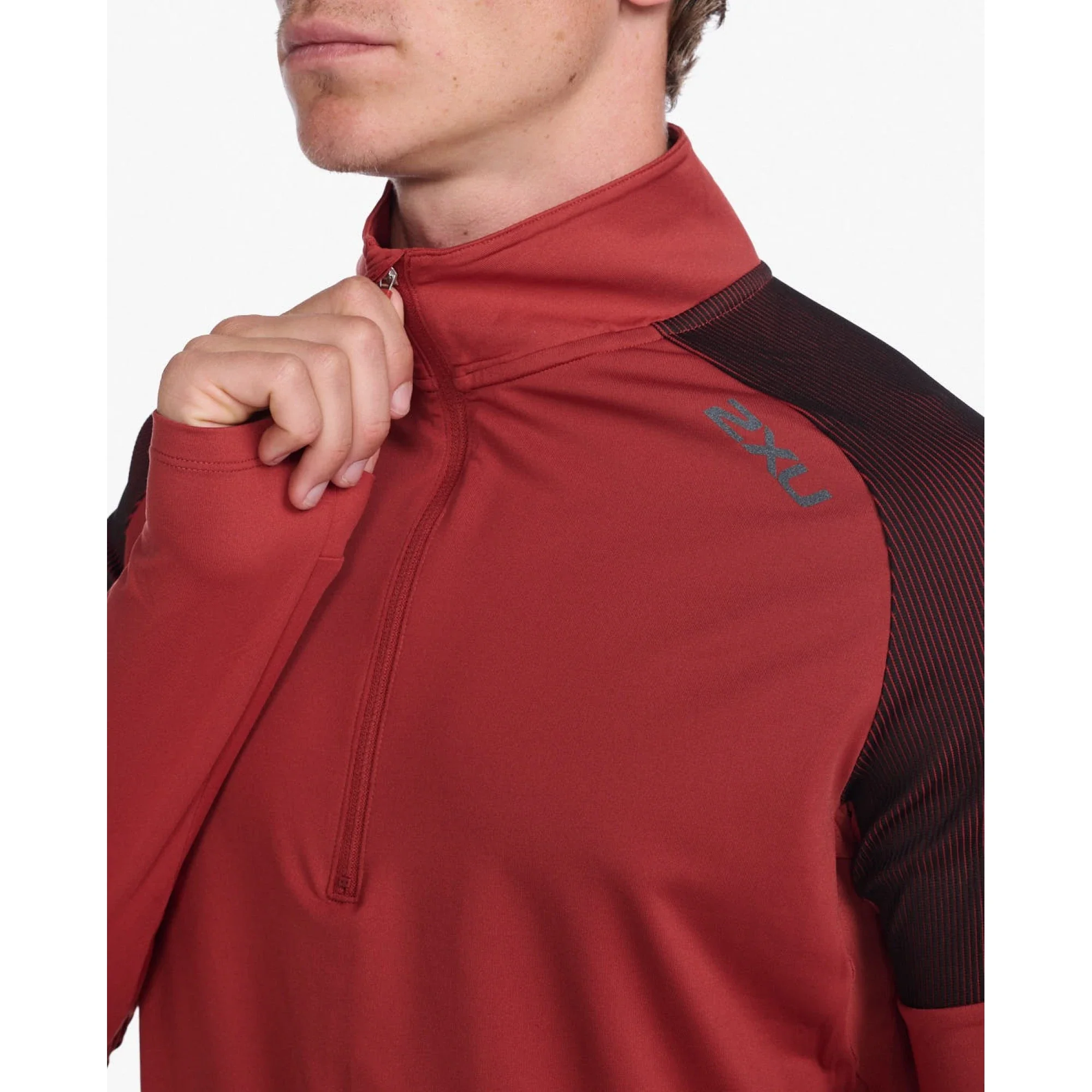 2XU Light Speed 1/2 Zip, Longsleeve, Herren, Chilli Oil/Black Reflective - Image 3