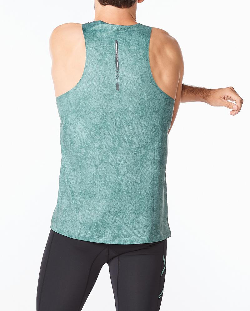 2XU Light Speed Singlet, Herren, Sage Corrosion/Black Reflective - Image 2