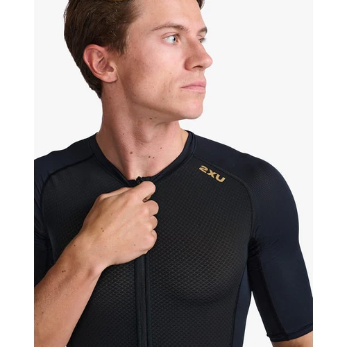 2XU Light Speed Sleeved Trisuit, Herren, black/gold, schwarz gold - Image 3