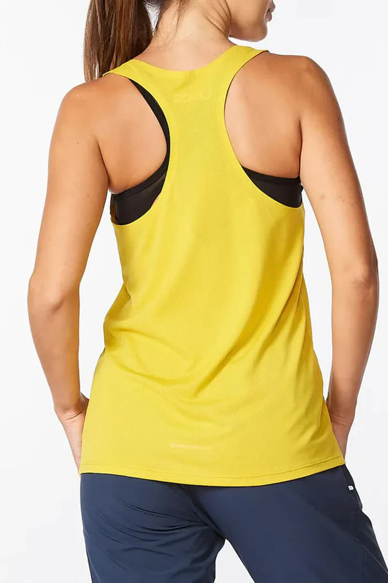 2XU Light Speed Tech Singlet, Damen, Electric Sulpher/Sulpher Reflective - Image 2