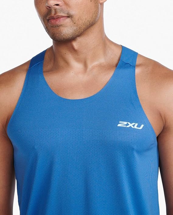 2XU Light Speed Tech Singlet, Herren, Starling/Black Reflective - Image 3