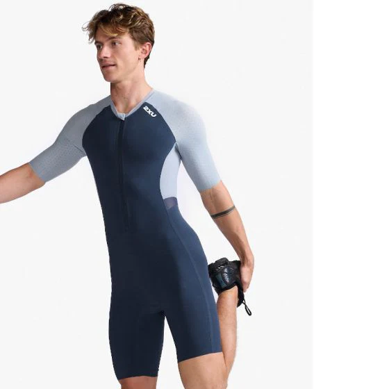 2XU Light Speed Tech Sleeved Trisuit, Herren, outerspace/white, blau/weiß - Image 2