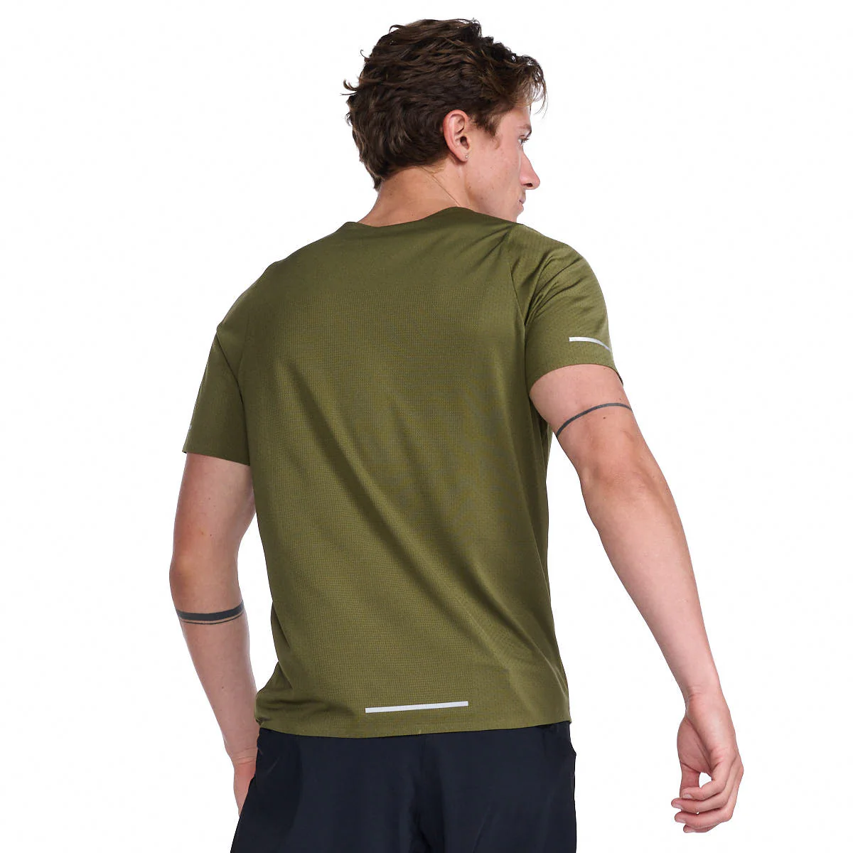 2XU Light Speed Tech Tee, T-Shirt, Herren, Winter Moss/Silver Reflective - Image 2