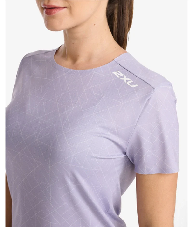2XU Light Speed Tee, T-Shirt, Damen, Lavendust Dots/White Reflective - Image 3