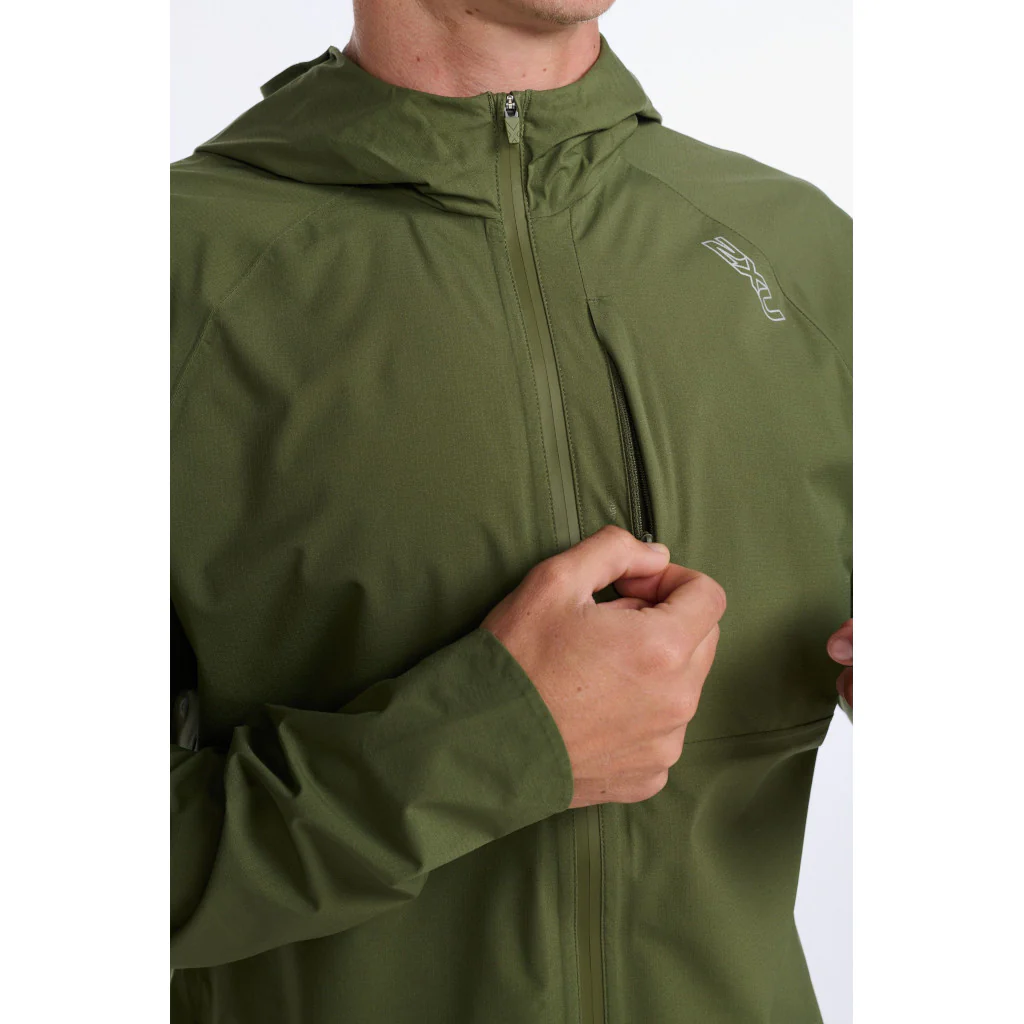2XU Light Speed WP Jacket Winter, Herren, moss/silver reflective - Image 4