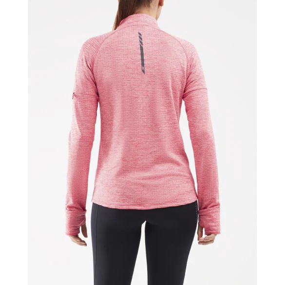 2XU Longsleeve Pursuit Thermal 174 Zip, Damen, Pink Lift/Silver Reflective - Image 2
