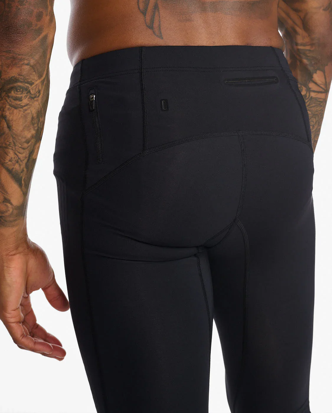 2XU Light Speed MCS Run Compression Tights, Herren, Laufhose, Black/Turmeric Reflective - Image 5