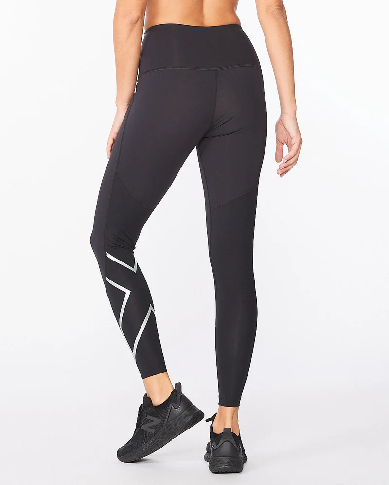 2XU Motion Hi - Rise Compression Tights, Damen, Black/Silver X Logo - Image 2