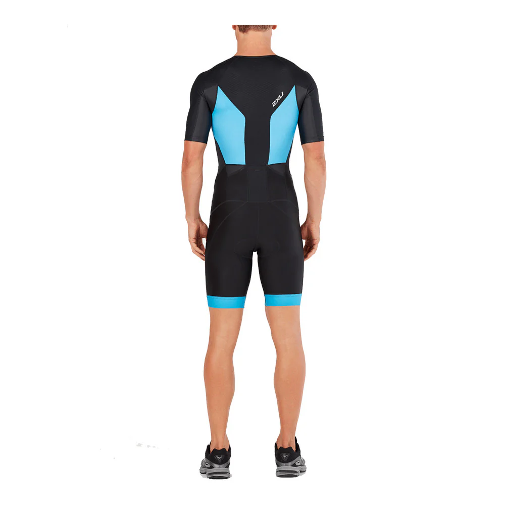 2XU Perform Full Zip Sleeved TriSuit, Herren, Black/Blue - Image 2