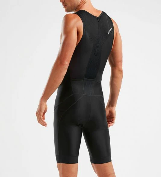 2XU Perform Rear Zip Trisuit, Herren, Black/Black - Image 2