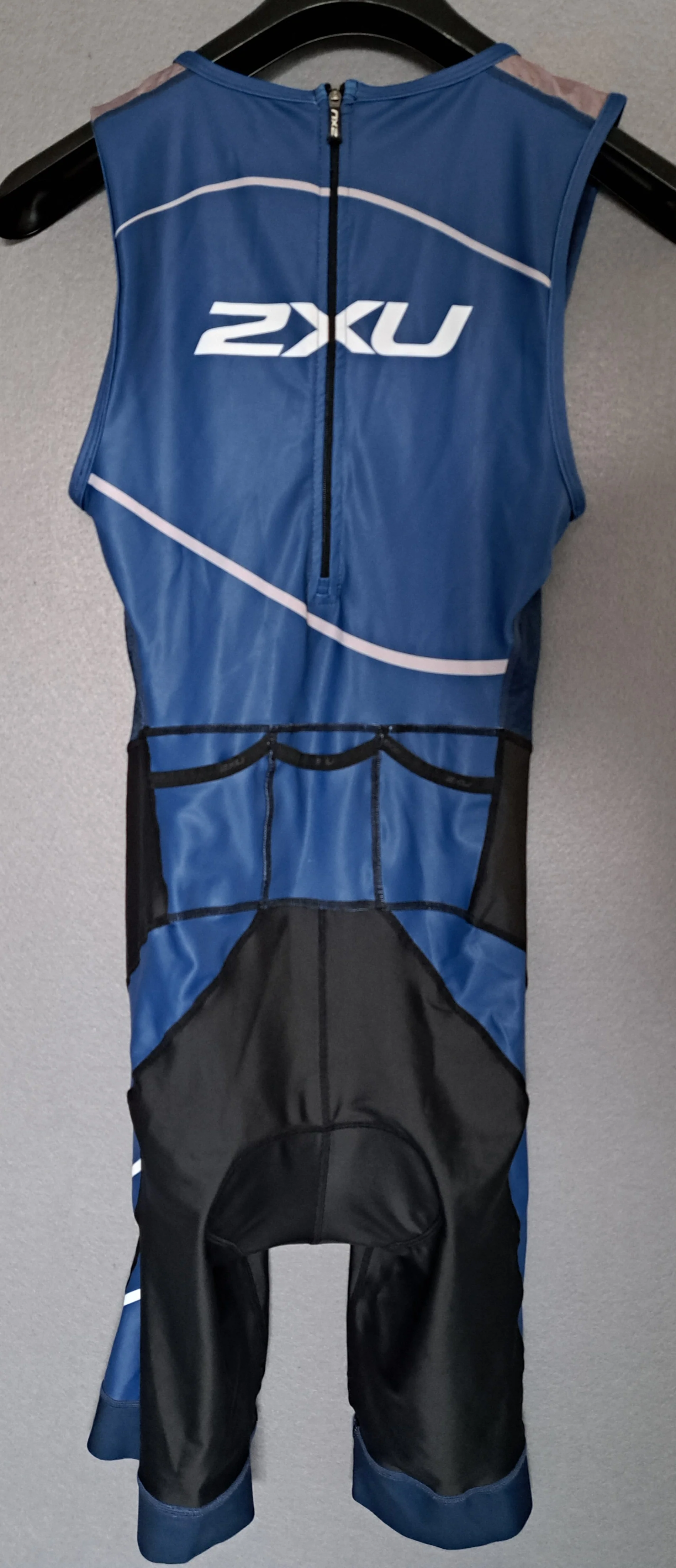 2XU Perform Rear Zip Trisuit, Herren, Black/Blue - Image 2