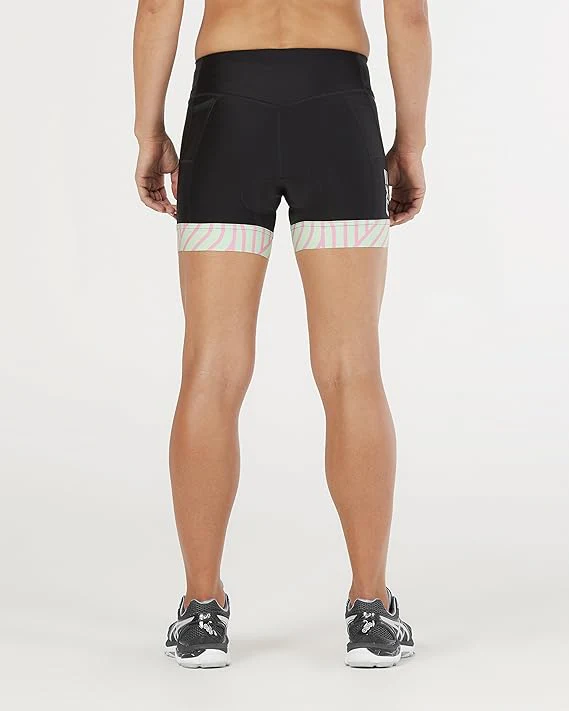 2XU Perform Tri Short 4.5 inch Shorts, Damen, Black/Mint - Image 2