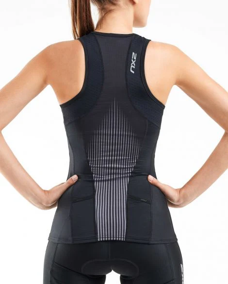 2XU Perform Tri Singlet, Damen, schwarz/schatten - Image 2