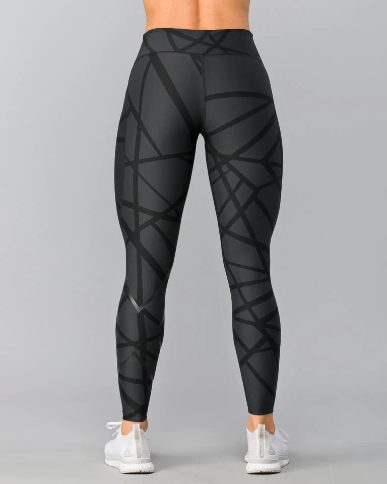 2XU Print Mid-Rise Compression Tights, Damen, Laufhose, Paint Strokes Black/Nero - Image 2