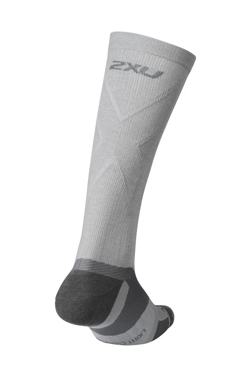 2XU VECTR Merino Light Cushion Knee High Socks, Grey/Grey - Image 2