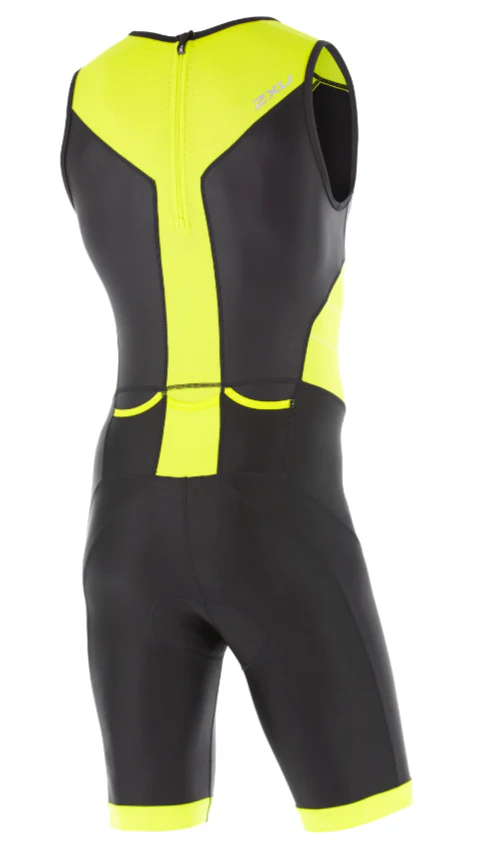 2XU X-VENT Rear Zip Trisuit, Herren, schwarz/gelb - Image 2