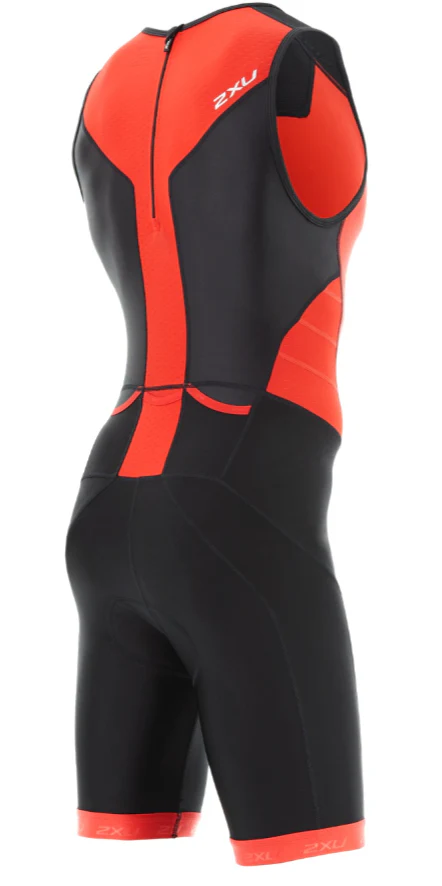 2XU X-VENT Rear Zip Trisuit, Herren, schwarz/rot - Image 2