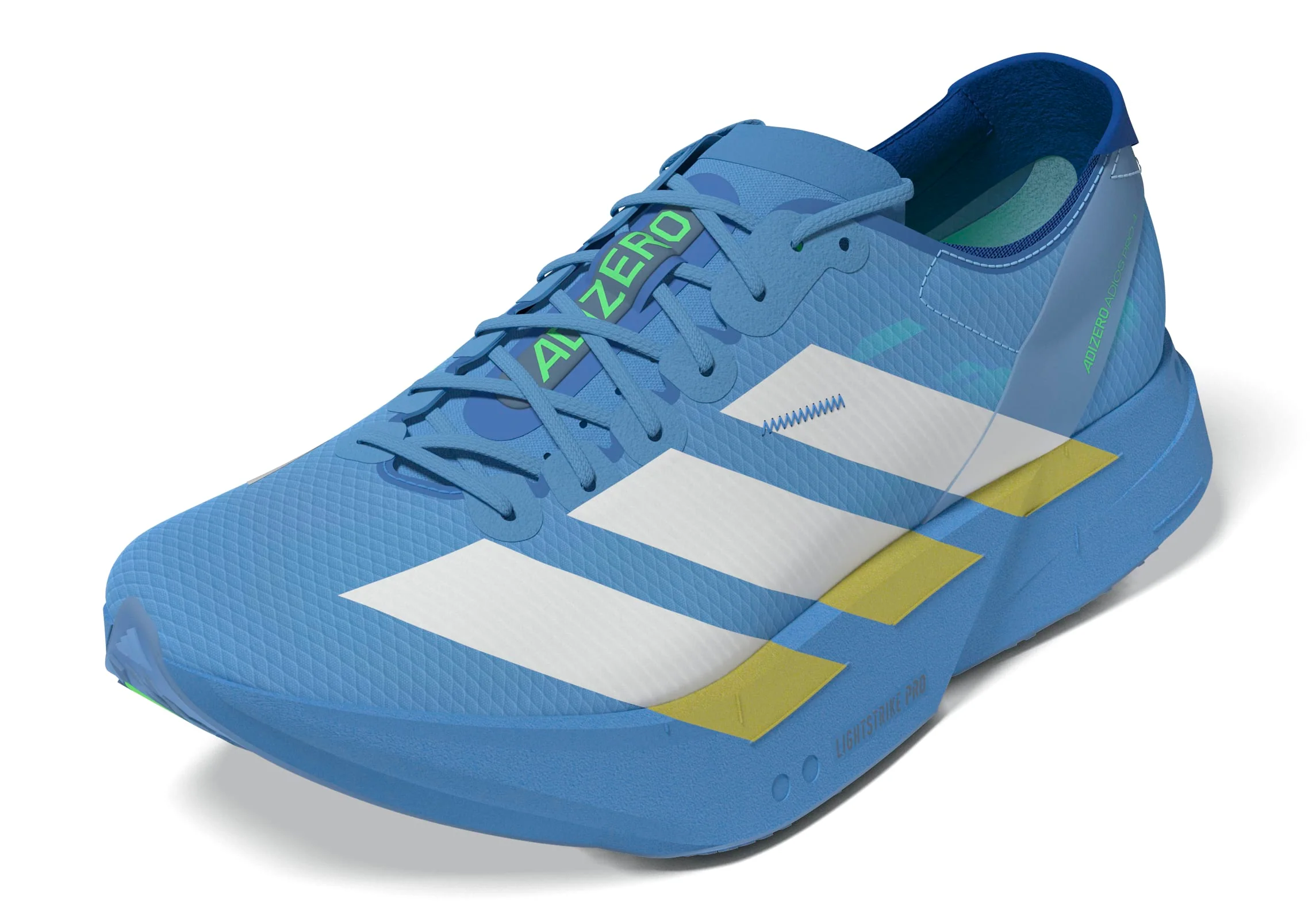 Adidas ADIZERO ADIOS Pro 4, Laufschuh, Damen, White/White/Lime Burst - Image 5