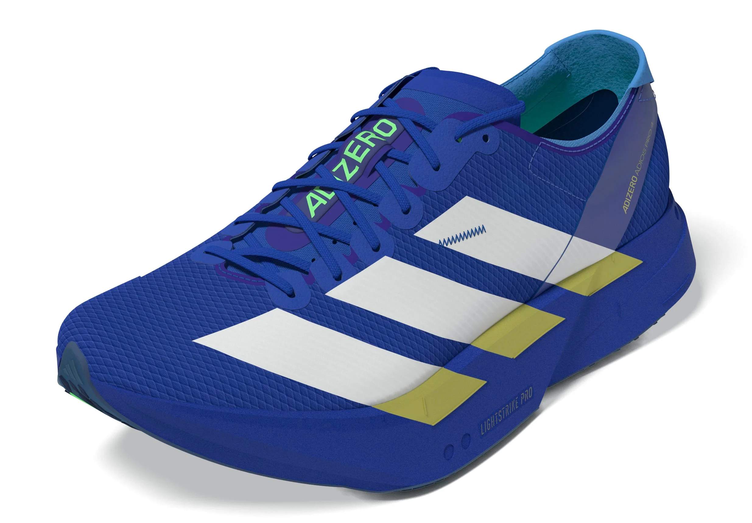 Adidas ADIZERO ADIOS PRO 4, Laufschuh, Herren, Blue/White/Lime Burst - Image 5