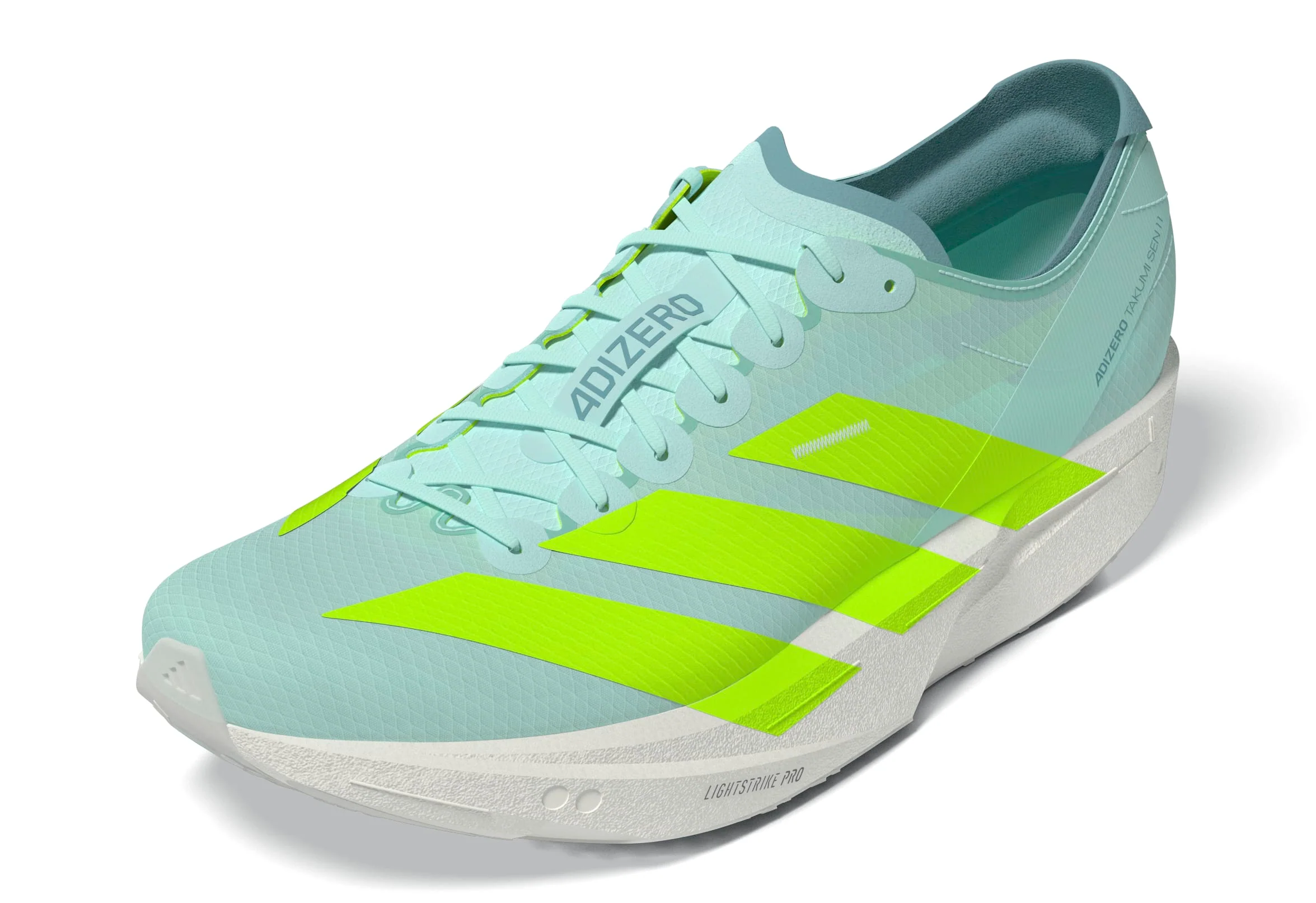 Adidas ADIZERO TAKUMI SEN 11, Laufschuh, Damen, Sea Flash Aqua/Lucid Lemon/Flash Aqua - Image 4
