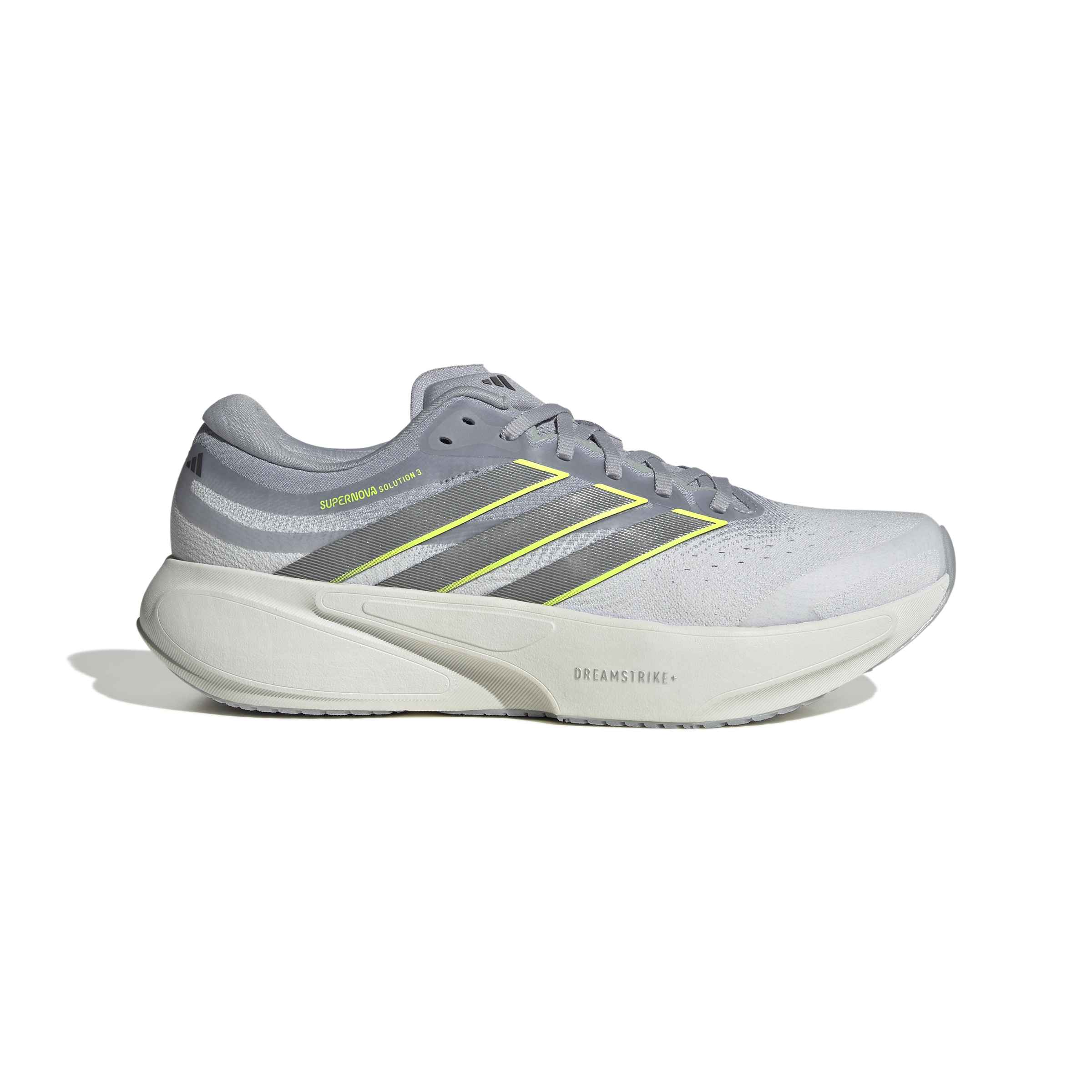 Adidas Supernova Solution 3, Laufschuh, Herren, Crystal White/Iron Metallic/Solar Yellow